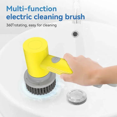 Electric Cleaning Bathroom Wash Brush Kitchen Cleaning Tool USB 5-in-1 Handheld Bathtub Brush Electric Brush Cleaner Sink