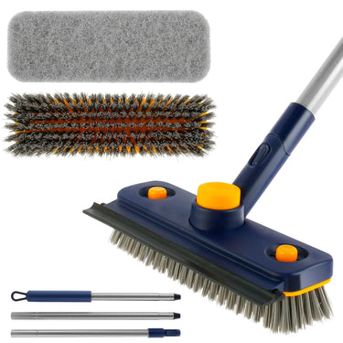 360° Rotatable Floor Cleaning Brush With Long Handle 3 In1 Shower Scrub Brush Tub Tile Scrubber for Household Cleaning Tools